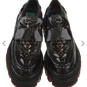 Christian Louboutin Black and Red Loafers